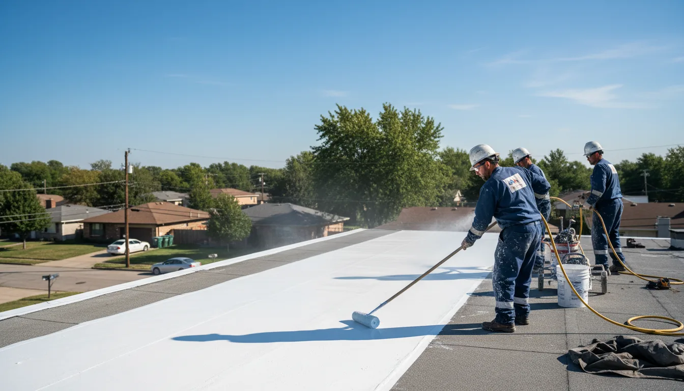 Commercial roof coating in Reyno, AR near me